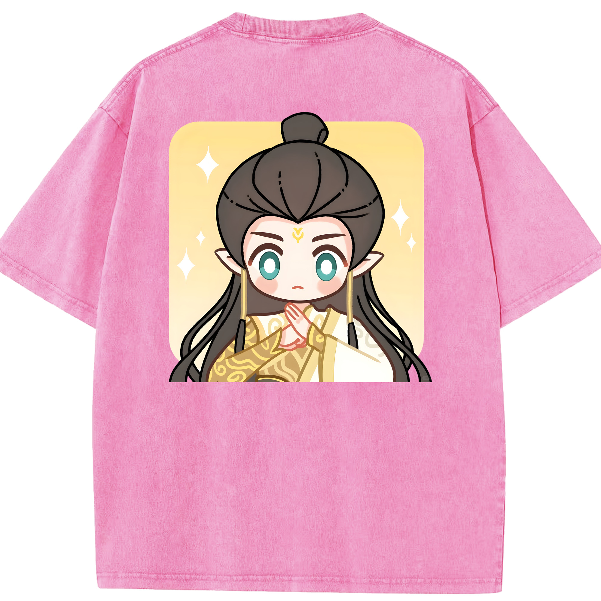 （画像用） Ne Zha 2 ナタ 魔童の大暴れ 綿100% ヴィンテージ風 半袖Tシャツ（背面プリント）